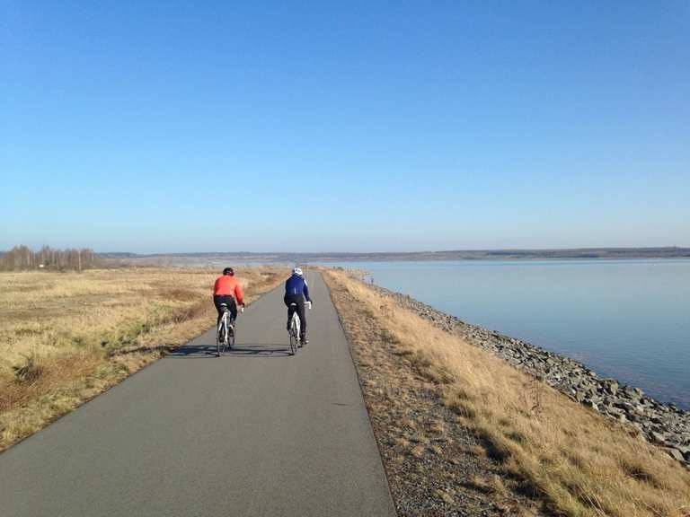 entf umrundungernung km störmthaler see mit fahrrad