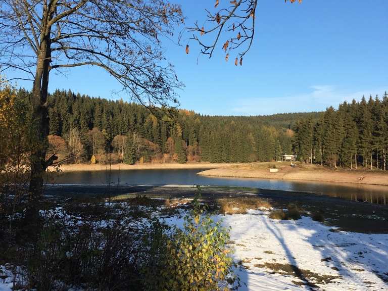 Lütschestausee LangerGrundsTeich Runde von Oberhof Wanderung Komoot