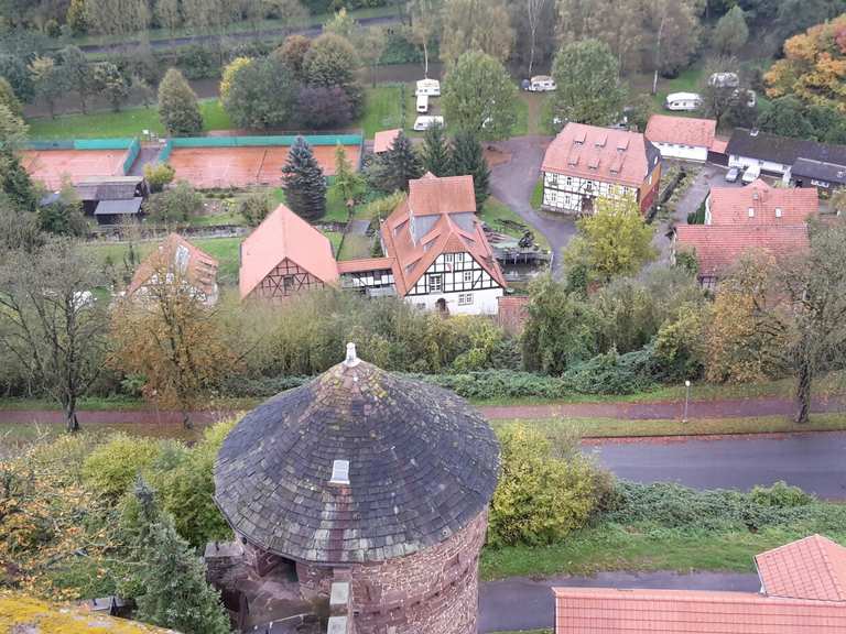 Blick zur Trendelburg Radtouren und Radwege komoot