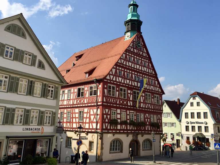 Stadtm.-Strandpromenade ***** – Rathaus Backnang Loop from Sulzbacher ...