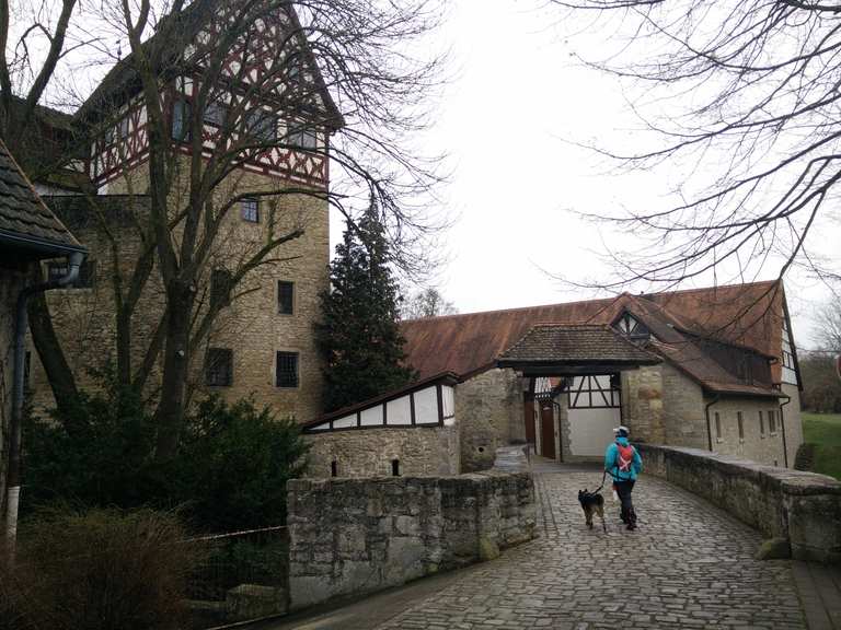 Laudenbach mit Schloss Laudenbach - Weikersheim, Main-Tauber-Kreis