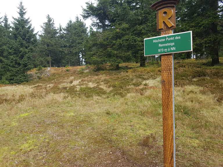 Höchster Punkt des Rennsteigs - Mountain Bike Trails & Tracks | Komoot