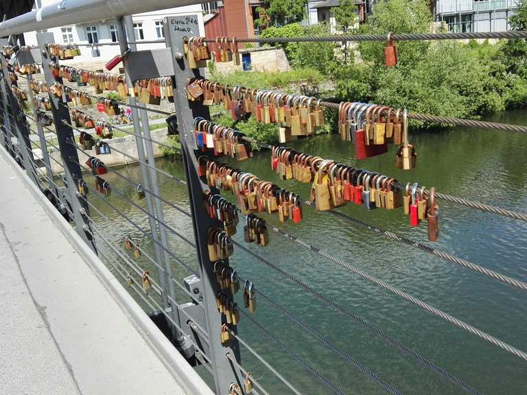 Blick von der Kettenbrücke Franken, Bayern Radtouren