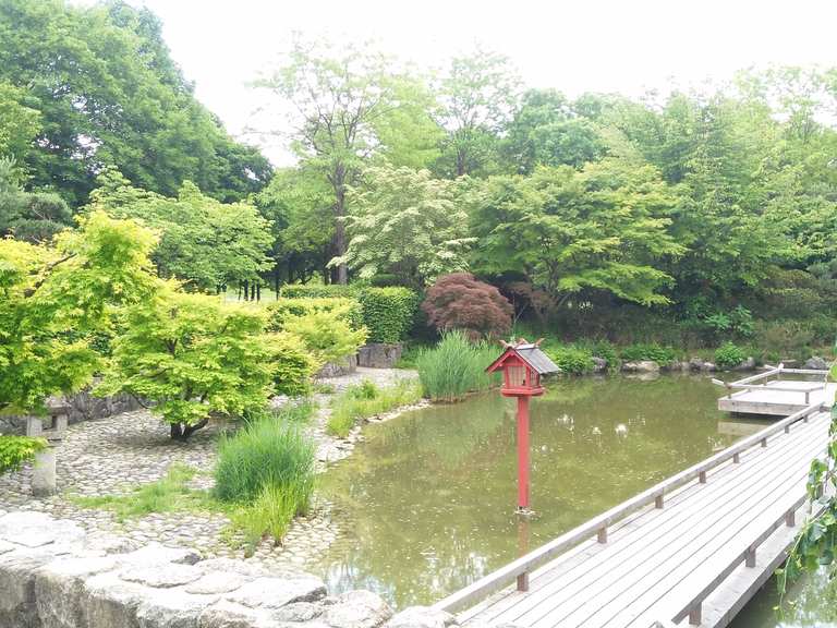 Japanischer Garten  im Westpark Oberbayern Bayern  