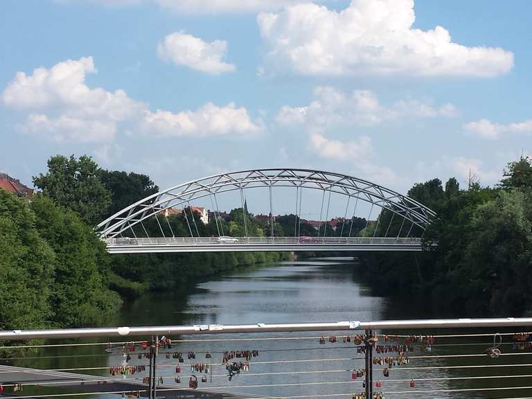 Blick von der Kettenbrücke Franken, Bayern Radtouren