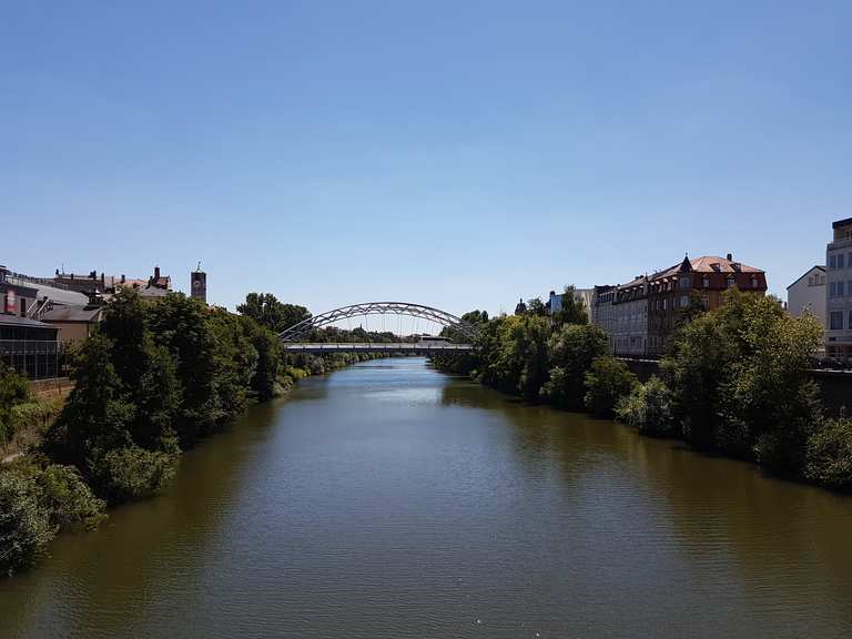 Blick von der Kettenbrücke Franken, Bayern Radtouren