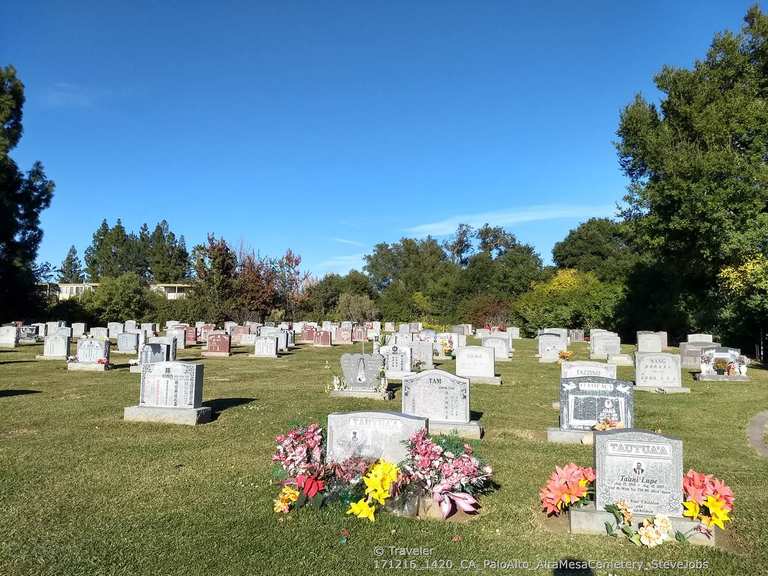 Steve Jobs Grave 🌳 Alta Mesa Memorial Park Road Cycle Routes and Map |  Komoot
