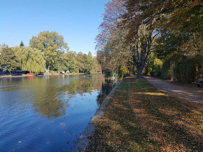 Mellingburger Schleuse Brücke mit Rastplatz Runde von