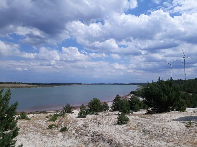 Blick auf Bischdorfer See fietsroutes en kaart Komoot