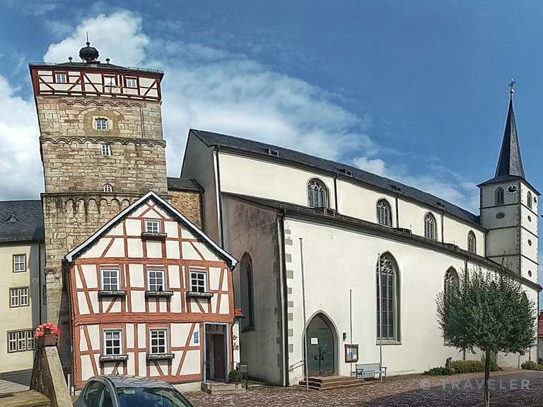 Blick in die Rhön Marktplatz Bad Neustadt Runde von