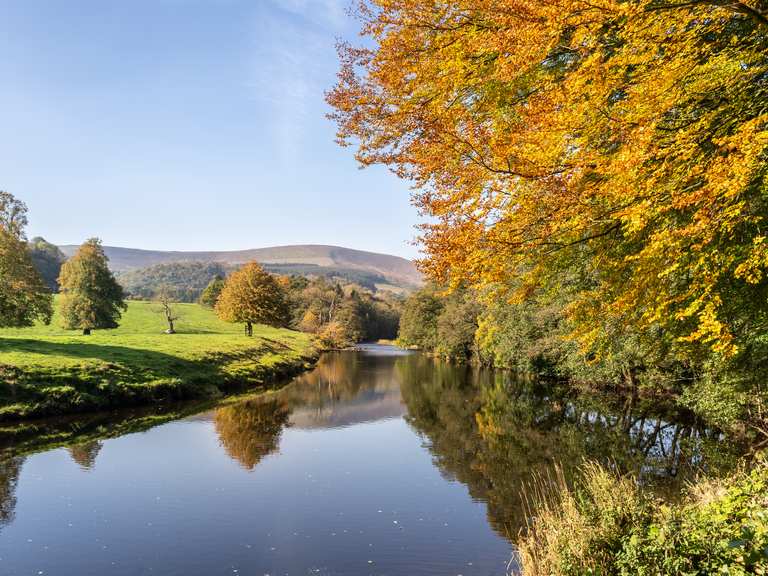 Whalley Road Bridge River Ribble loop from Clitheroe bike Tour Komoot