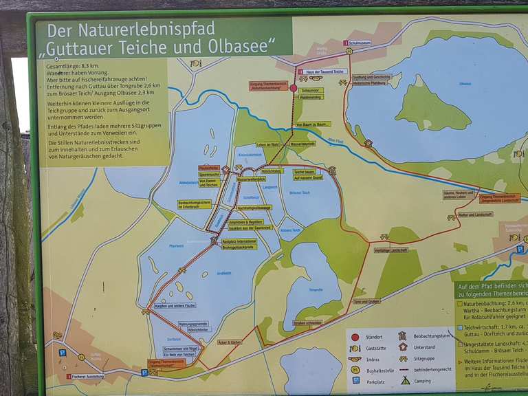 Naturerlebnispfad "Guttauer Teiche und Olbasee" Routes for Walking and