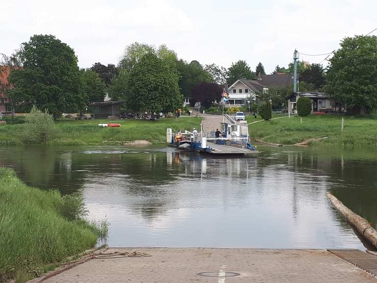 Fähre Großenwieden fietsroutes en kaart Komoot