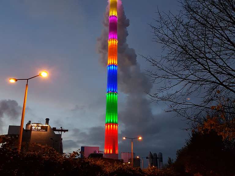 Schornstein Heizkraftwerk Nord Chemnitz - Cycle Routes and Map | Komoot