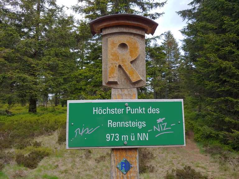 Höchster Punkt des Rennsteigs MountainbikeTouren und Trails komoot