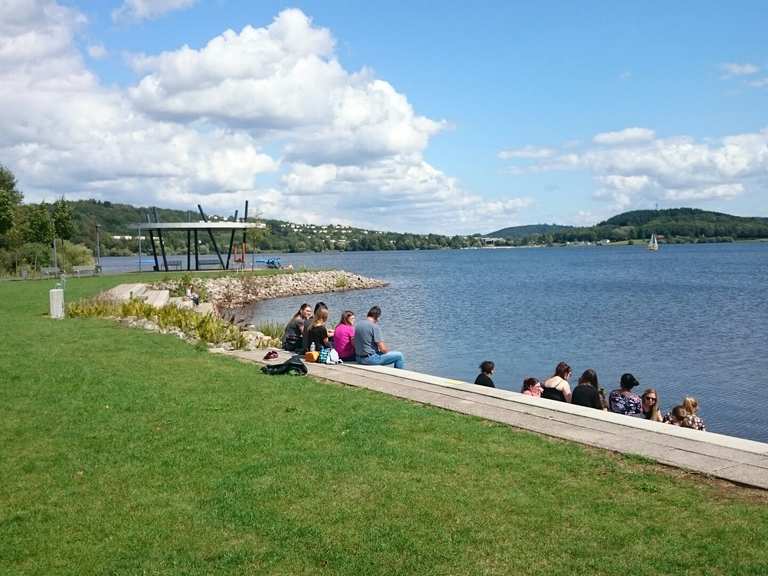 Radweg Staumauer Bostalsee Runde von Seedorf