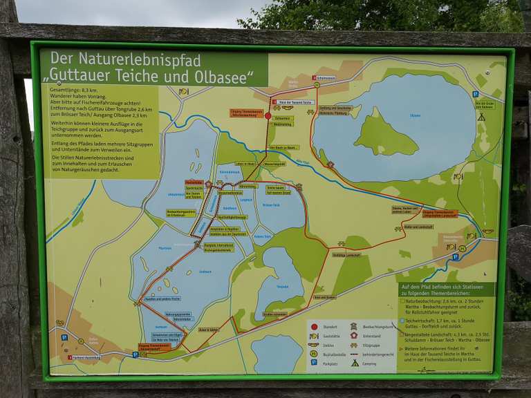 Naturerlebnispfad "Guttauer Teiche und Olbasee" Routes for Walking and