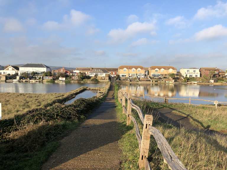 Widewater Lagoon Where the Downs Link Links Loop from Lancing bike