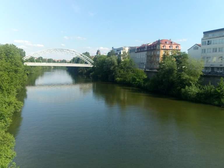 Blick von der Kettenbrücke Franken, Bayern Radtouren