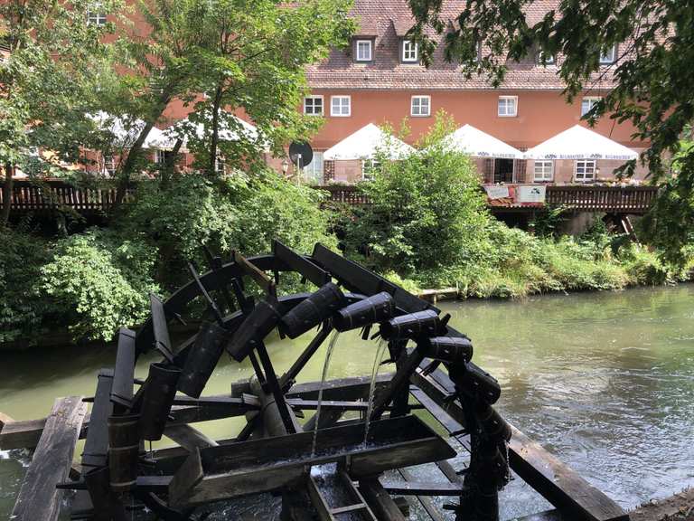Satzinger Mühle, Mühlrad und Gaststätte MountainbikeTouren und Trails komoot