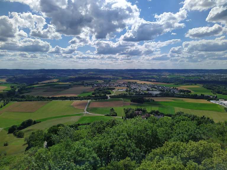 Blick auf Michelbach vom Einkorn MountainbikeTouren und Trails komoot