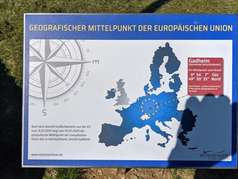 Geographischer Mittelpunkt der EU seit Februar 2020 MountainbikeTouren und Trails komoot