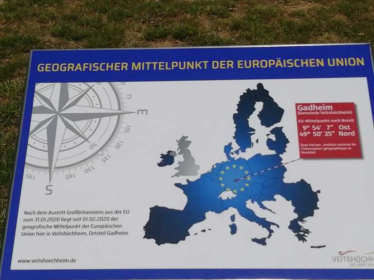 Geographischer Mittelpunkt der EU seit Februar 2020 MountainbikeTouren und Trails komoot