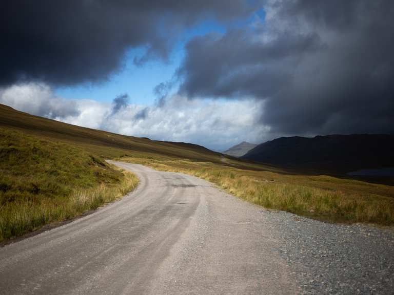 Road — gravel/stone trackway — peatland in Derryaroge,mount Davys