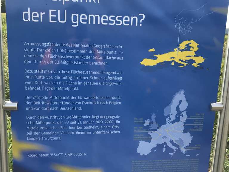 Geographischer Mittelpunkt der EU seit Februar 2020 MountainbikeTouren und Trails komoot