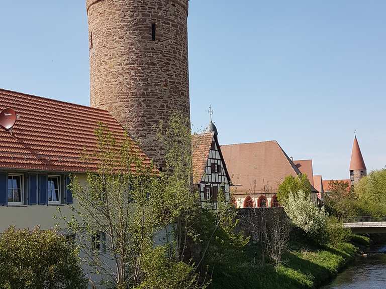 Erhaltene Stadtmauer in Weil der Stadt Rennradfahren und Rennradtouren