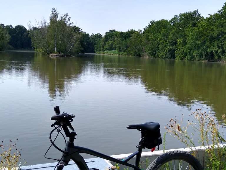 Schöner Blick auf Teiche Schöner Radweg am Teich Rondje vanuit Brösa