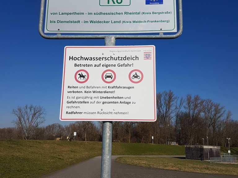 Start Ende Radfernweg R6 Lampertheim Bergstrasse Radtouren