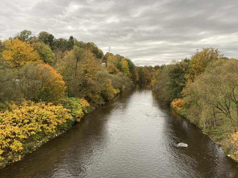 Sieg (Fluss) Kreuzung Alte Poststrasse Runde von Wissen (Sieg) Wanderung Komoot