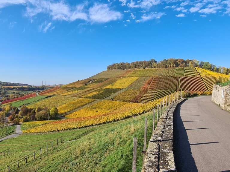 Schloss Lehrensteinsfeld Blick auf Burgruine Weibertreu Runde von