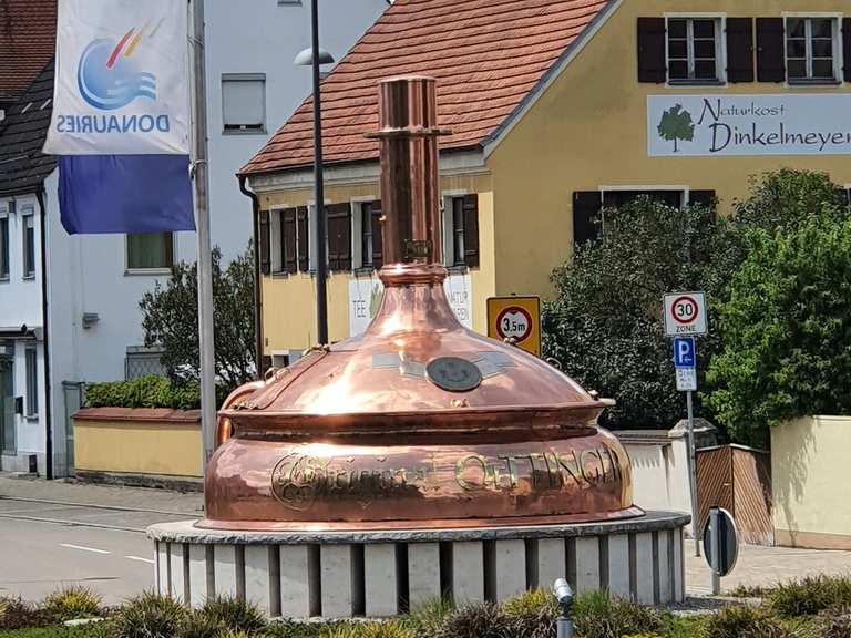 Wörnitzbrücke und Kreisverkehr Radtouren und Radwege komoot