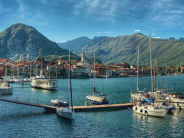 Boucle Omegna - Lago d'Orta – Vue de l'Isola Bella au départ de Orta ...