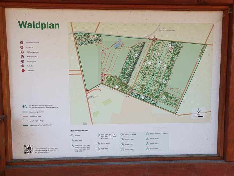 Blick auf die Heidhofer Teiche Friedwald Bremer Schweiz Runde von