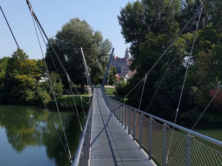 Komoot-Vorschau: Hängebrücke mit Blick auf Schloss Sigmaringen – Wander- & Radrouten | Komoot