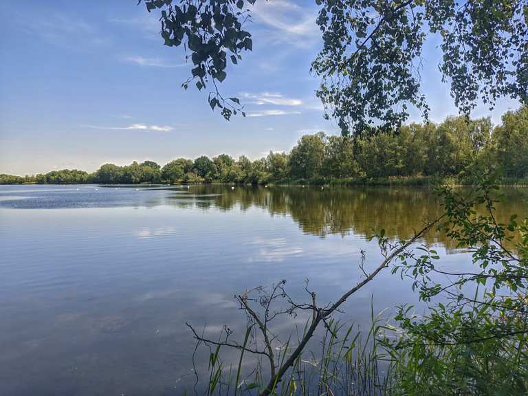 Schöner Radweg am Teich Gravel durch die Teiche Runde von Bautzen