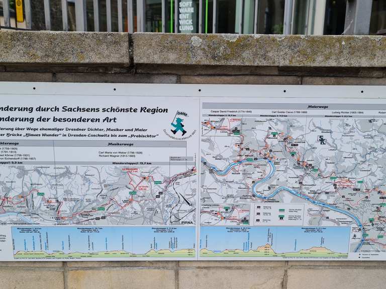 Talstation am Körnerplatz mit Beginn des DMM Weg Wanderungen und