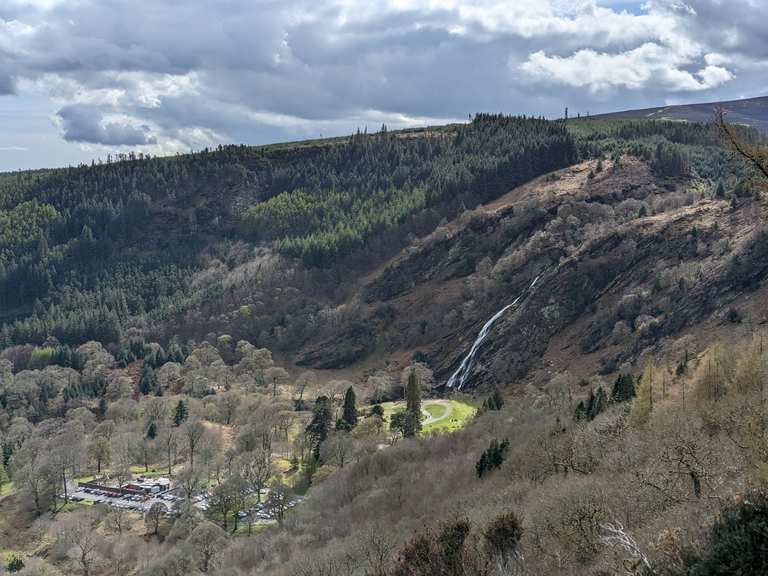 Views over Powerscourt Waterfall (Irelands Highest) and over part of ...