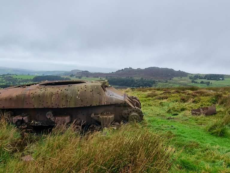 Abandoned Sherman tank in the Peak District National Park at The