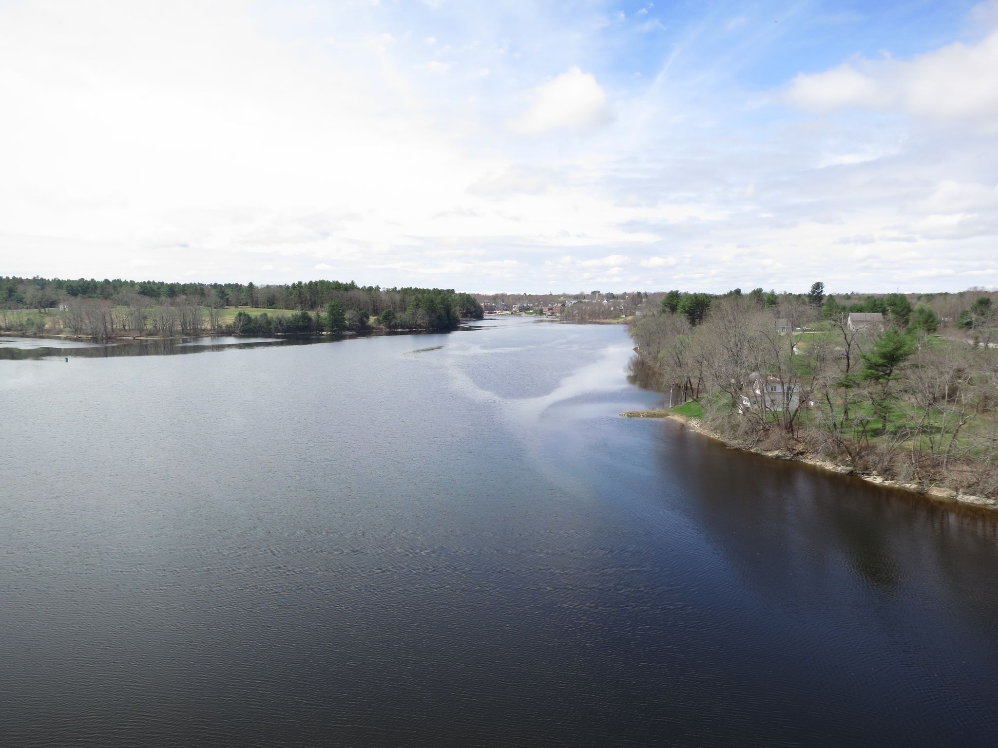 Wide river with tree-lined banks under a partly cloudy sky. - Hunts Hill – Telegraph Hill loop from Augusta