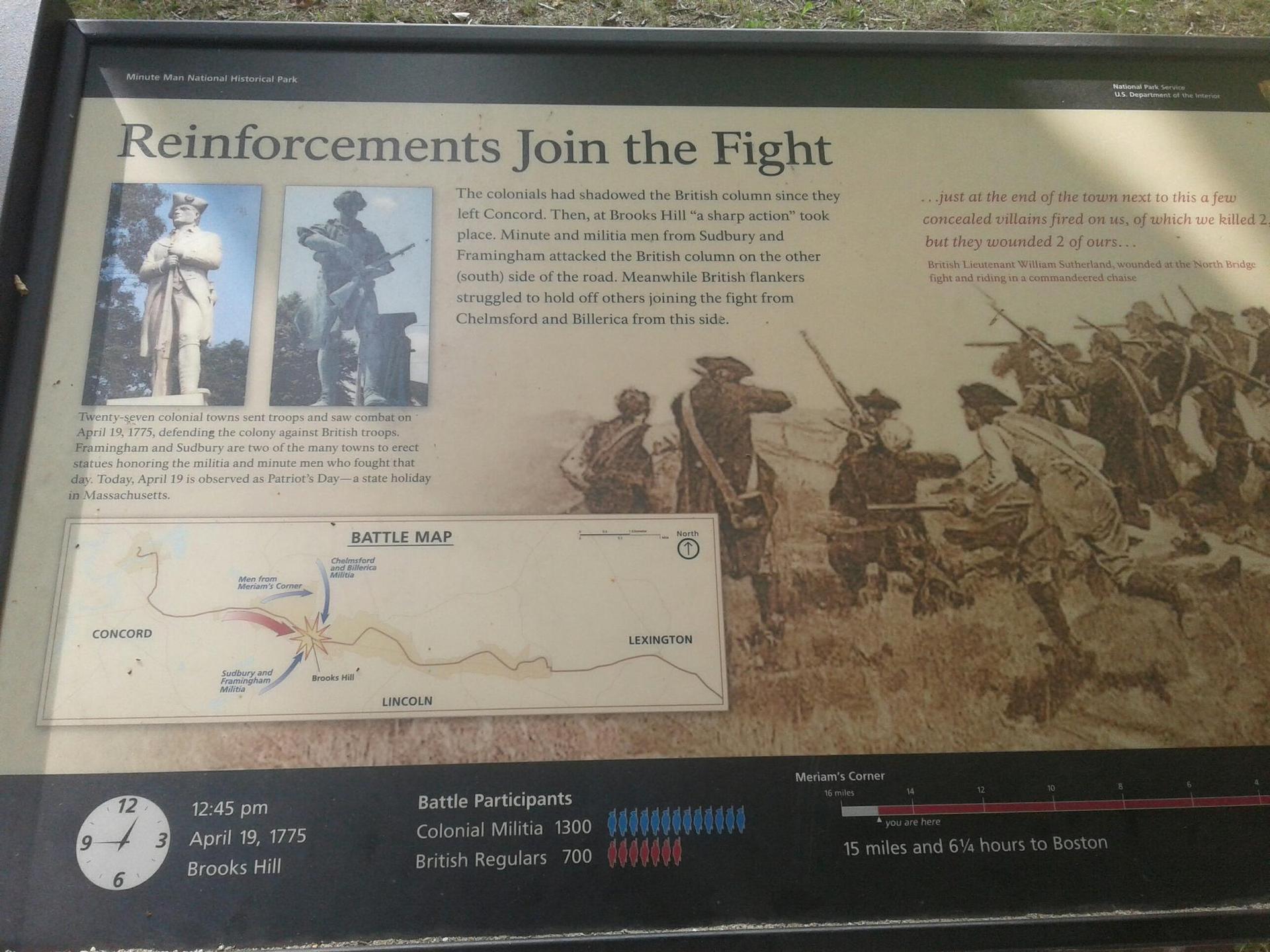 A close-up of an outdoor interpretive sign with historical illustrations and text.