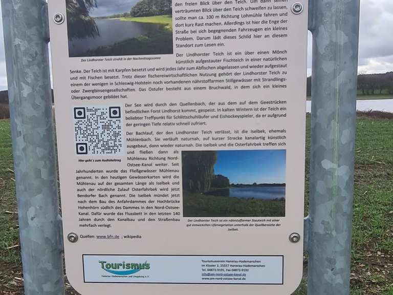 Infos Tafel beim Lindhorster Teich Radtouren und Radwege komoot