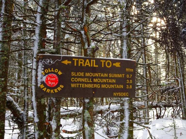 Slide Mountain (1,270 m), highest peak in the Catskills - Routes and ...