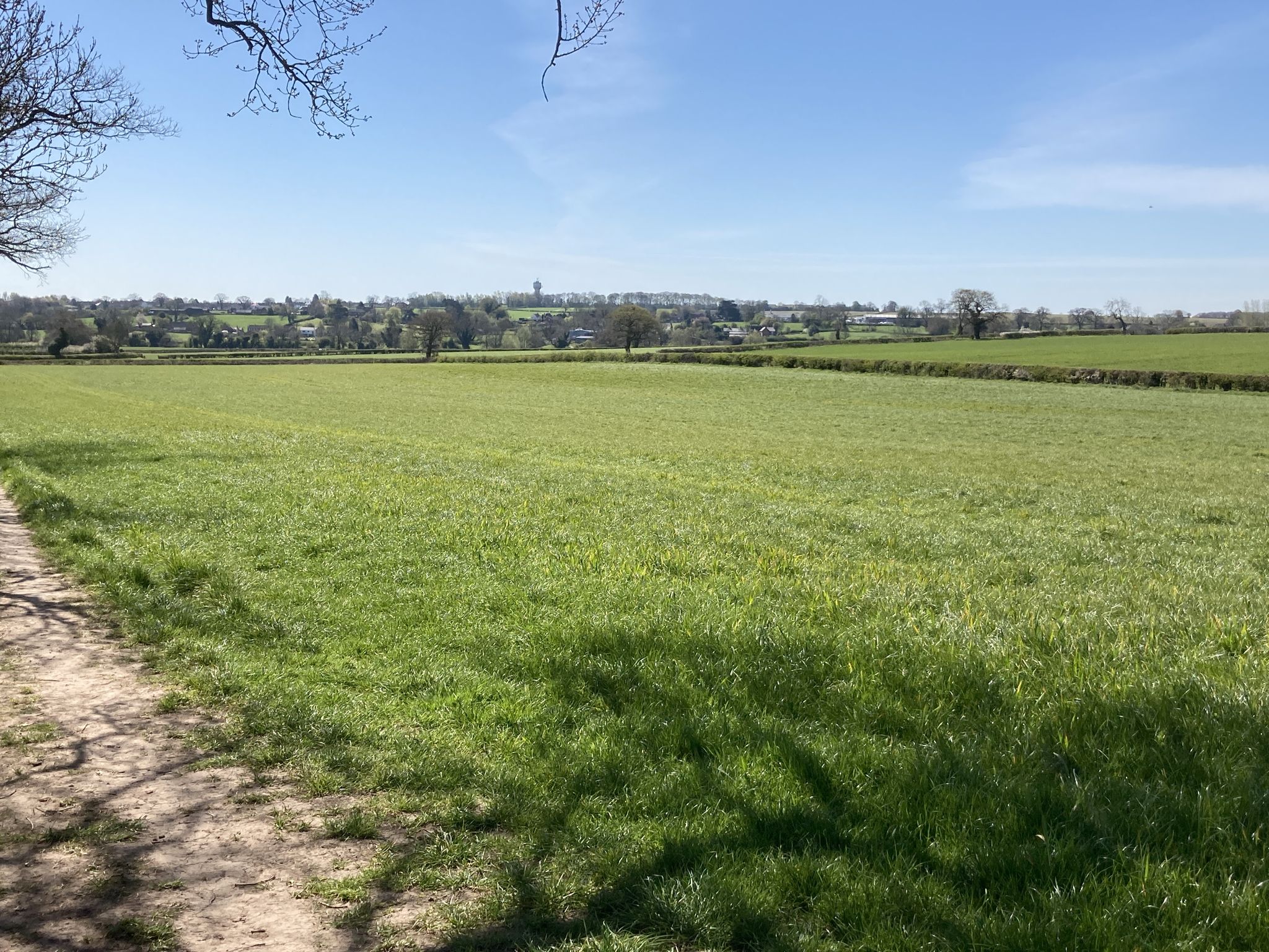 Looking back to Old Mackworth village with the Castle on the left of the shot