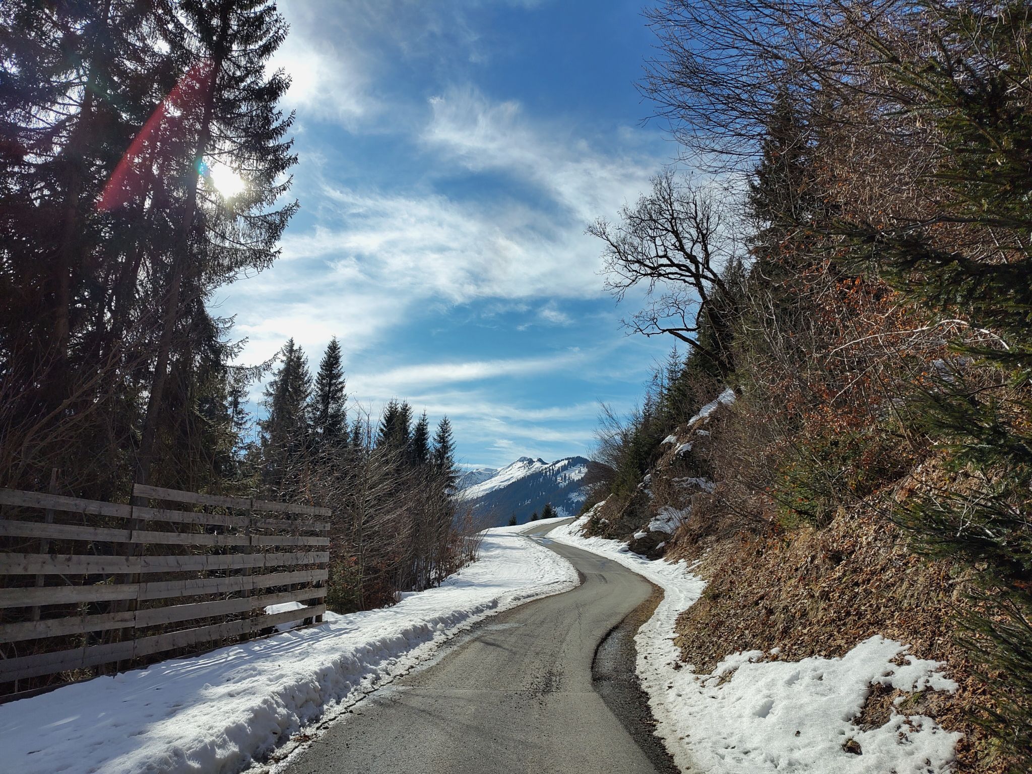 Die letzte halbe Stunde zur Hütte verläuft auf einer Straße
