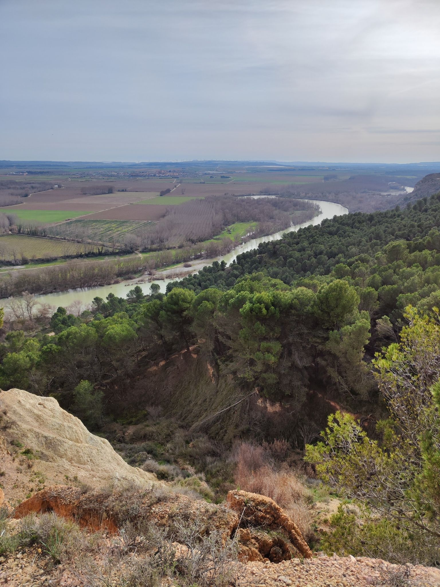 Río Aragón abajo, una vez recibido el Arga, visto desde el barranco de Peñalén