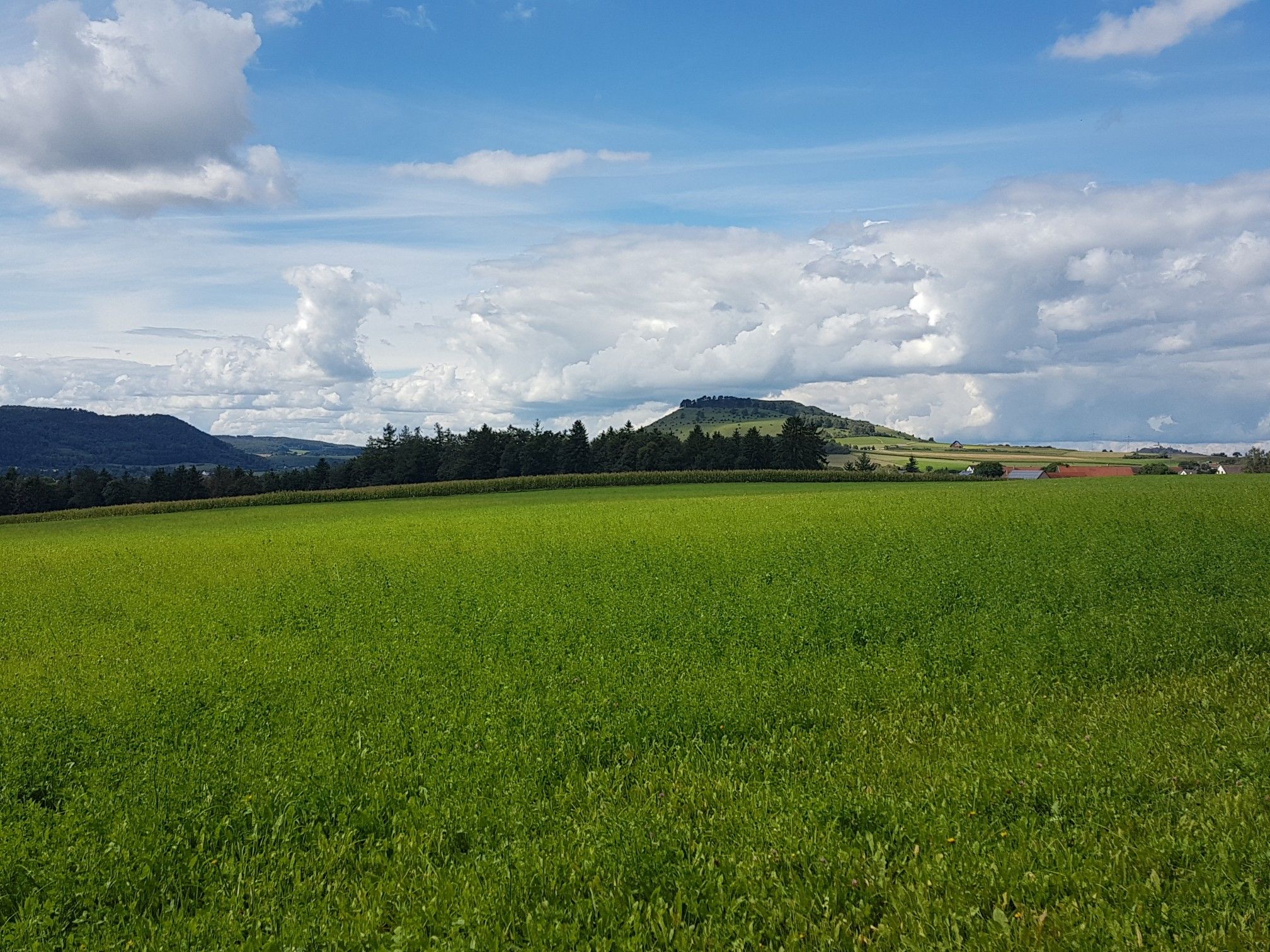 Am Ende der Tour ein wunderbarer Blick auf den Ipf, den Bopfinger Hausberg